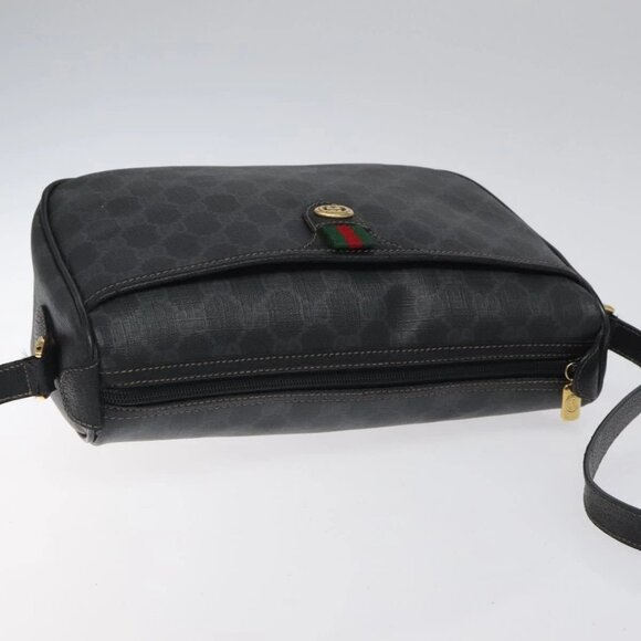 GUCCI GG Supreme Web Sherry Line Shoulder Bag PVC Black 89 02 077 Auth 117764 - Picture 7 of 16